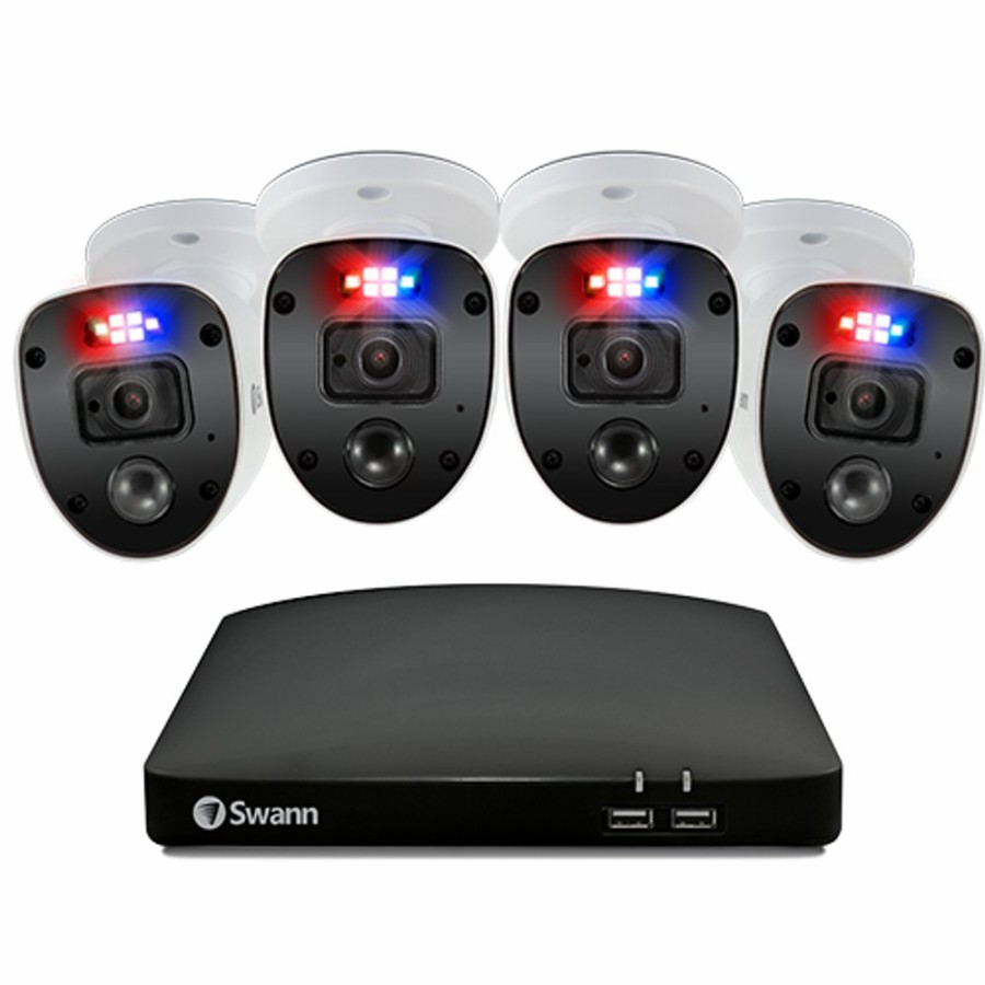 Wired Home Security Systems Swann | 4 Camera 8 Channel 1080P Full Hd Dvr Security System | Swdvk-846804Sl