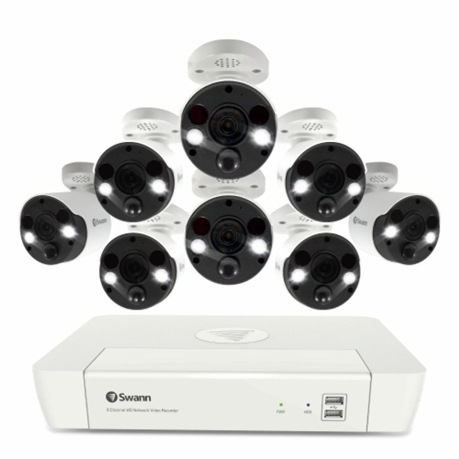 Wired Home Security Systems Swann | 8 Camera 8 Channel 4K Ultra Hd Professional Nvr Security System | Swnvk-88680W8Fb