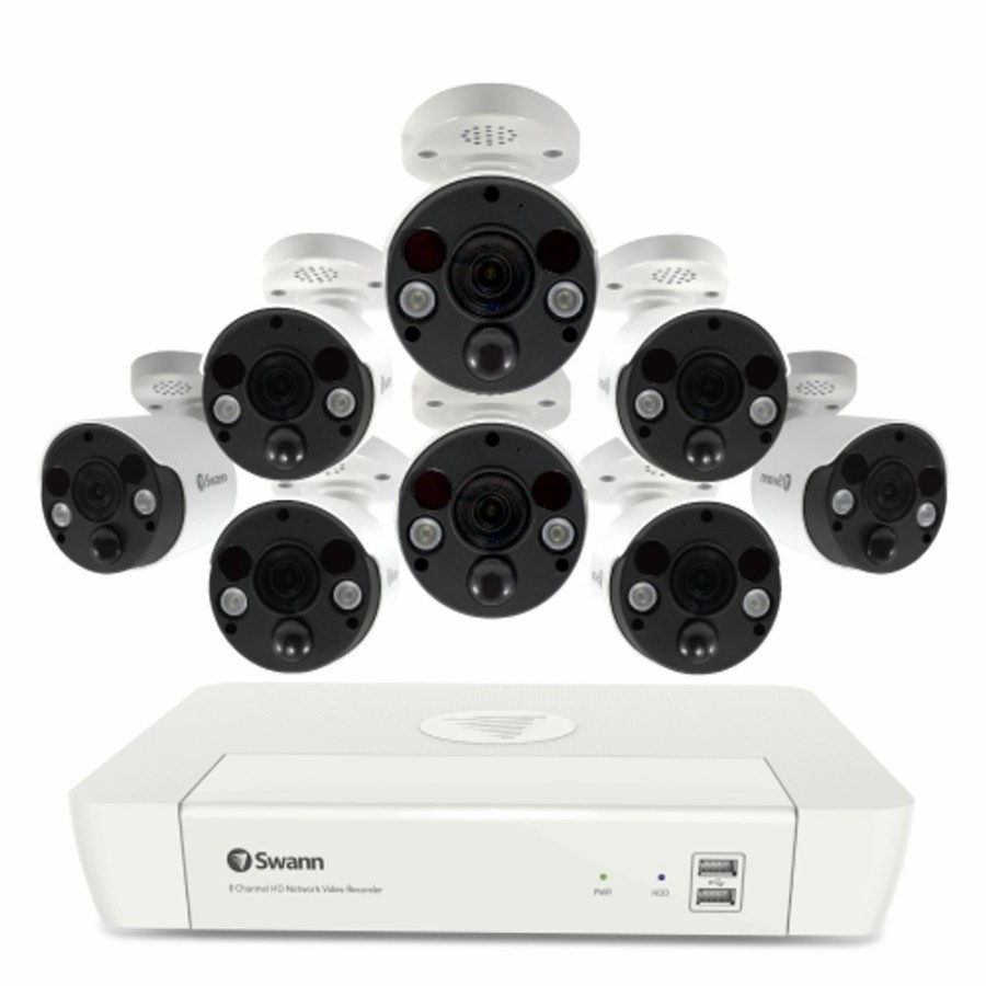 Wired Home Security Systems Swann | 8 Camera 8 Channel 4K Ultra Hd Professional Nvr Security System | Swnvk-88680W8Fb