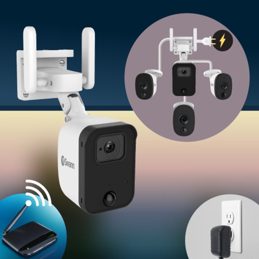 Business Security Systems Swann | Fourtify 4 Camera Wi-Fi Home Security System | Swifi-Fourtify4