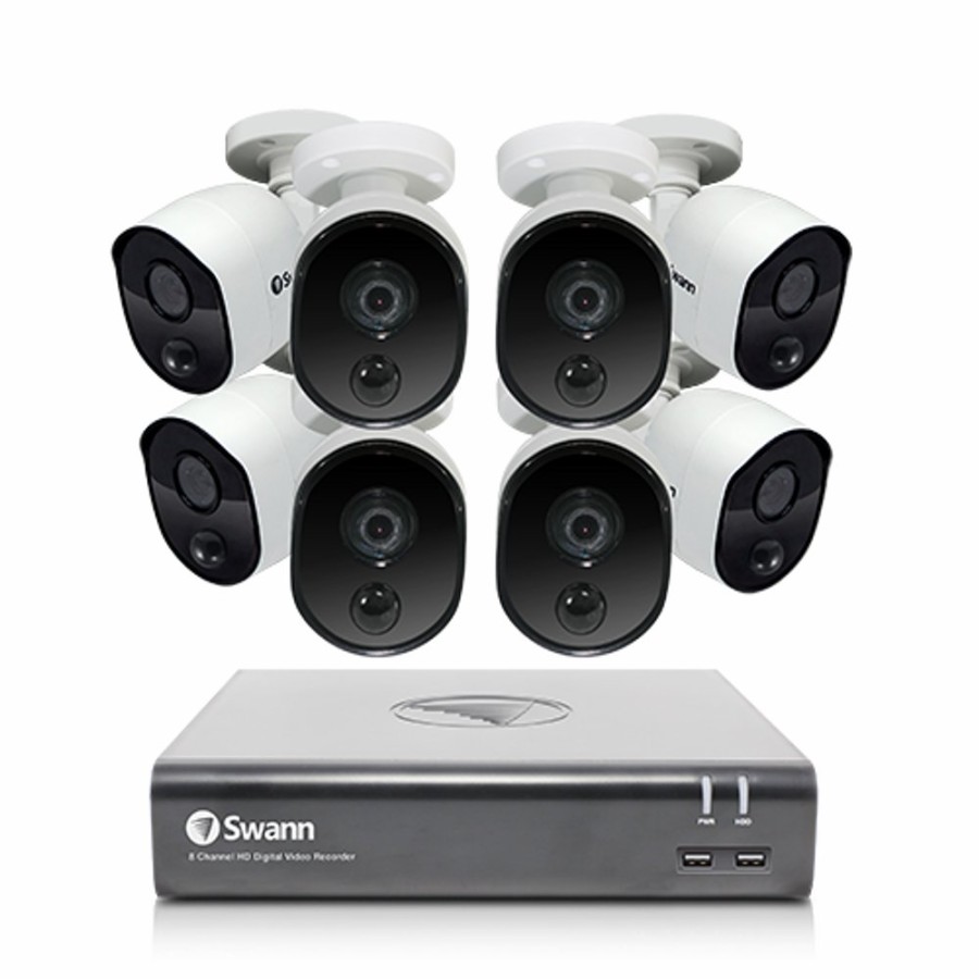 Wired Home Security Systems Swann | 8 Camera 8 Channel 1080P Full Hd Dvr Security System - Swdvk-845808V