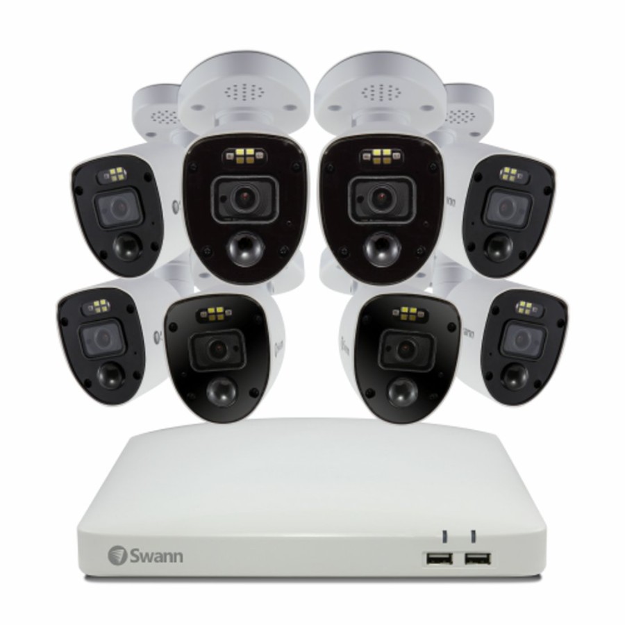 Wired Home Security Systems Swann | 8 Camera 8 Channel 4K Ultra Hd Dvr Spotlight Security System | Sodvk-85680W8Rl