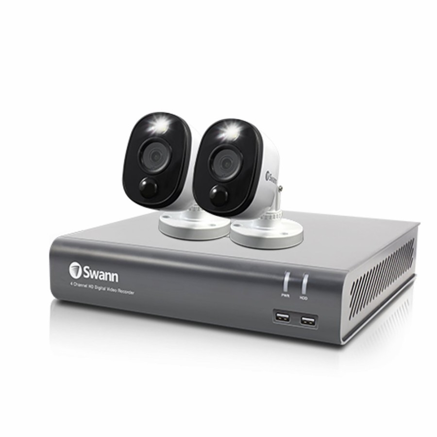 Wired Home Security Systems Swann | 2 Camera 4 Channel 1080P Full Hd Dvr Security System - Swdvk-445802Wl